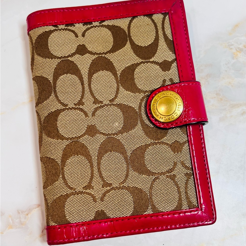 COACH Signature Agenda with Raspberry Lining